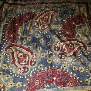 Vintage 90s Boutique Silky Floral Print Scarf Large Textured Elegant Wrap